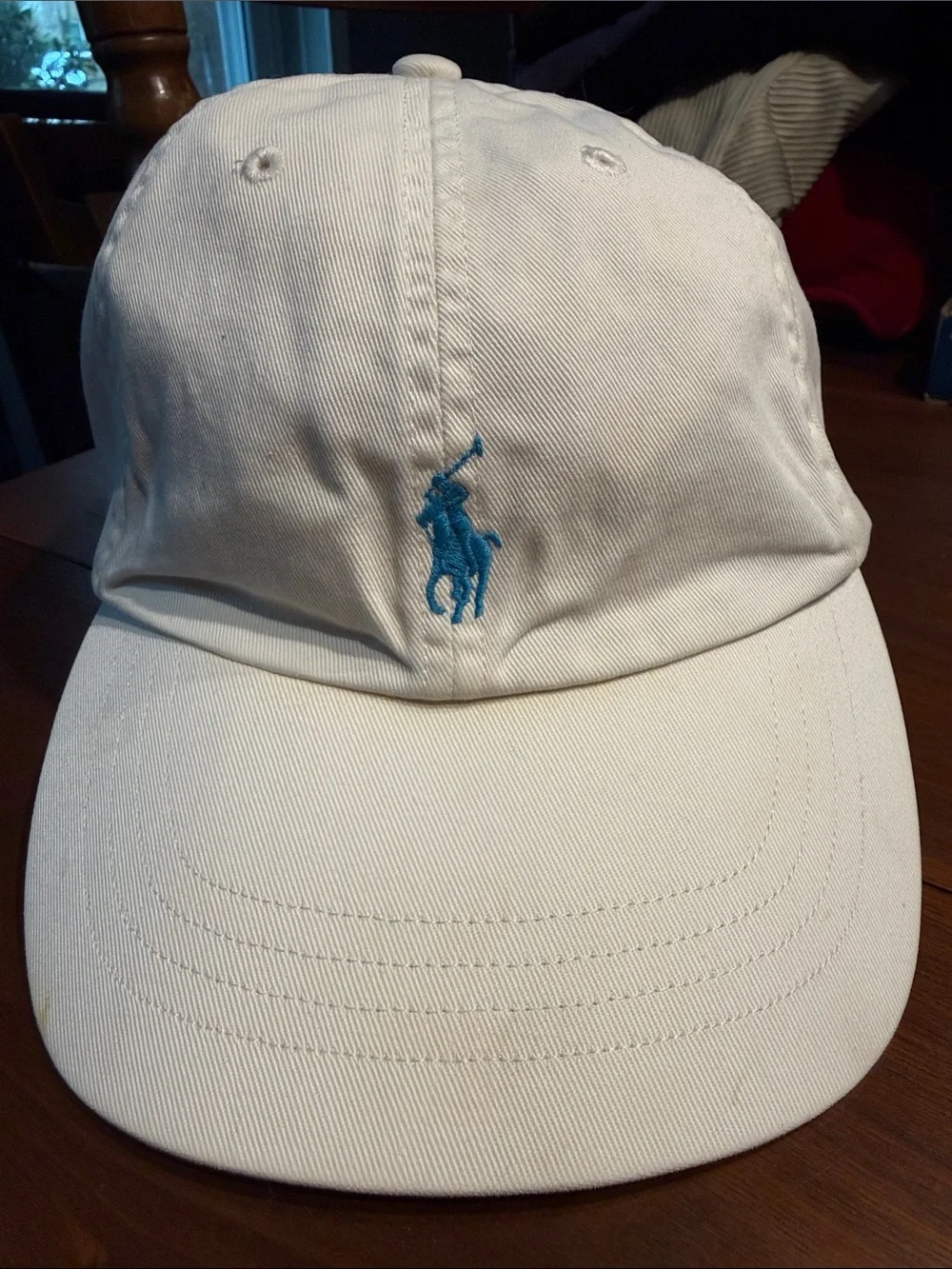 Polo by Ralph Lauren White Baseball Cap with Blue Pony